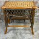 Vintage bamboo and rattan side table braided 1960