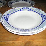 8-person St Amand tableware with Art Deco geometric patterns