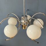 Chrome pendant lamp from the 70s of the mid-century