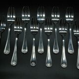 12 silver metal cake forks model louis xv style shell