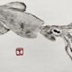 Original print of a squid, framed painting