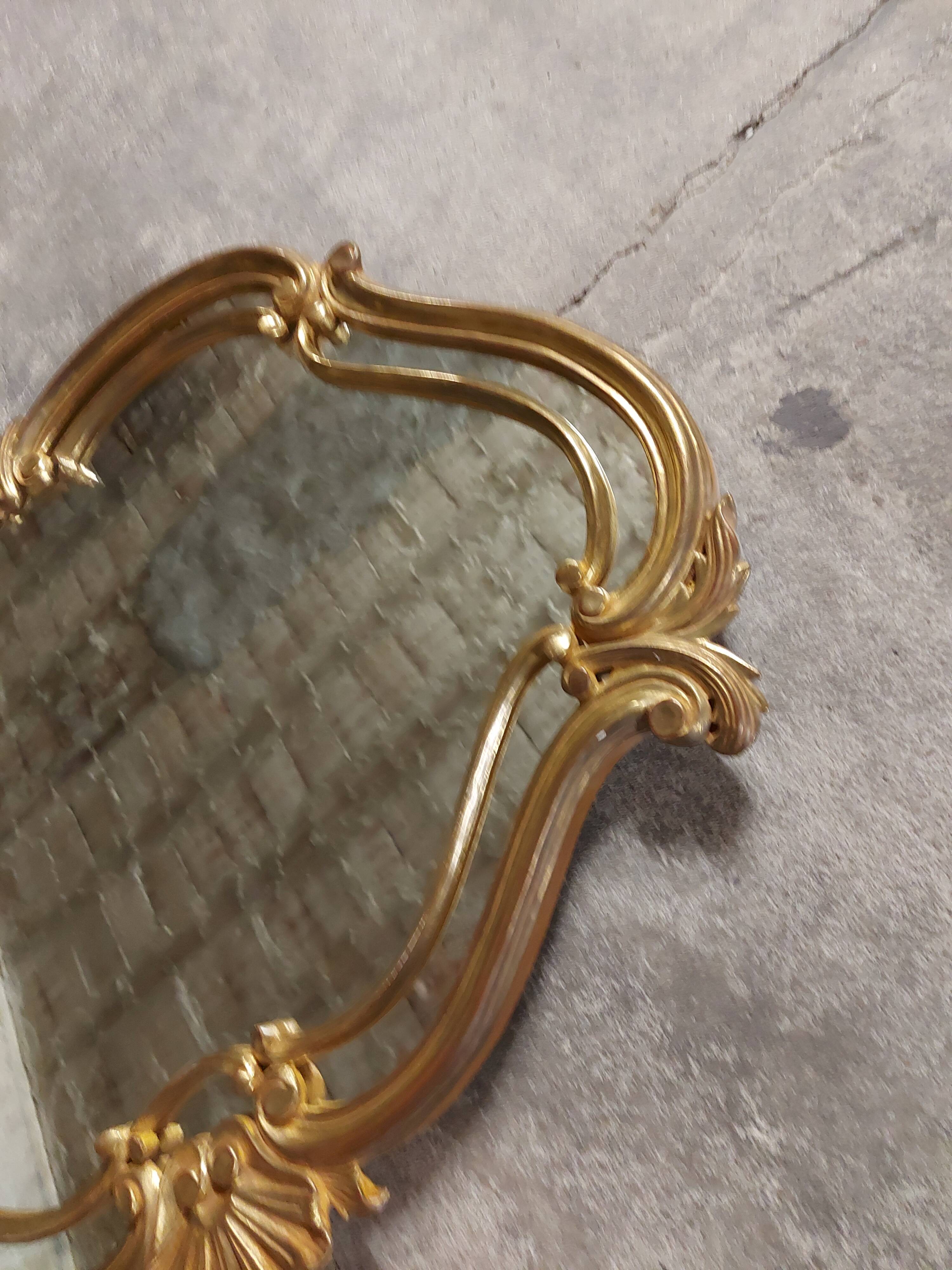 Old gilded wood mirror