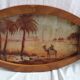 Service tray orientalist painting under glass
