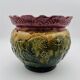Antique multi-colored slip pot with relief decoration - 637019