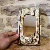 Resin mirror with owl decoration