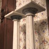 Ancient pair of Columns in Carrara tree Selette Gaine