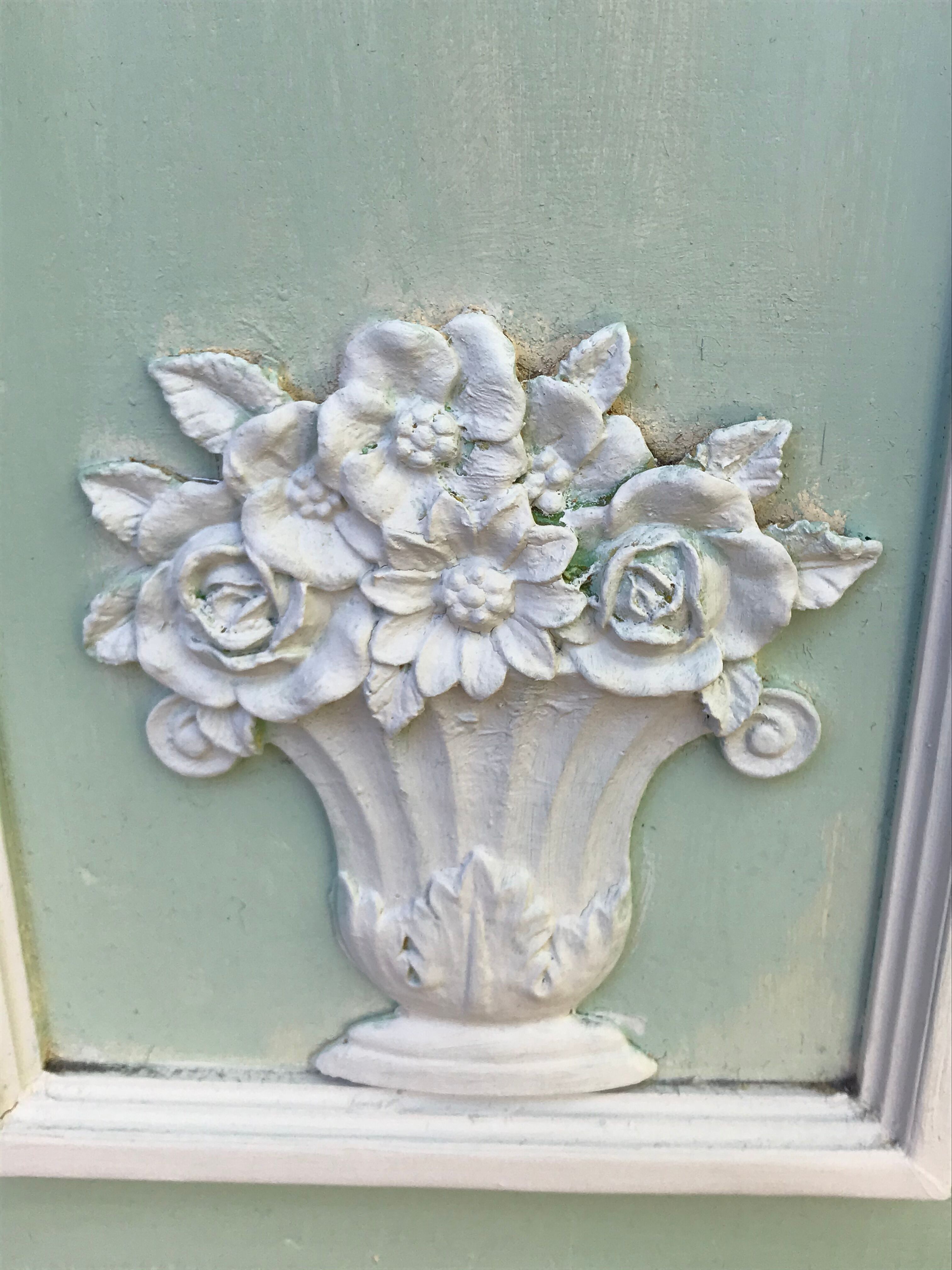 Celadon green trumeau mirror - 121x150cm