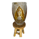 Vase en cristal ambre bohème  cristallerie Julia