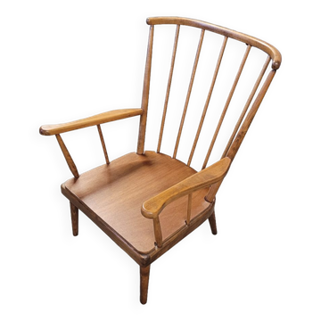 Fauteuil baumann modèle éventail 1950 vintage