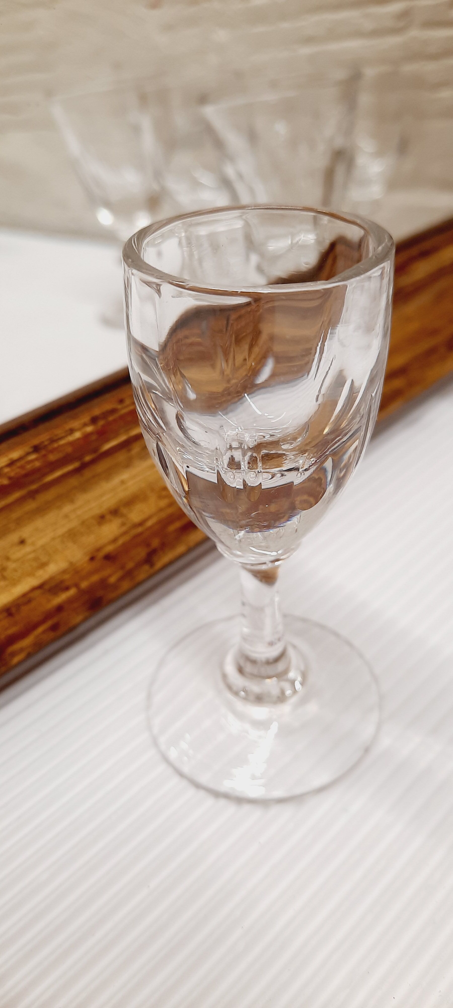 Lot 9 mismatched digestive glasses