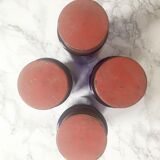 Suite of four bottles of ancient apothecary in blue breath glass