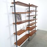 Mid Century Olof Pira Zweden teak modulair LP wandsysteem