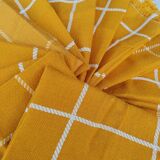 Lot de 12 serviettes de table jaune moutarde