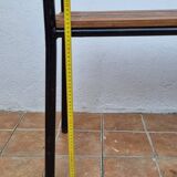 Bench in painted metal and wood, 100 cm