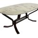 Table basse vintage en bois et marbre Design minimaliste Suède années 70