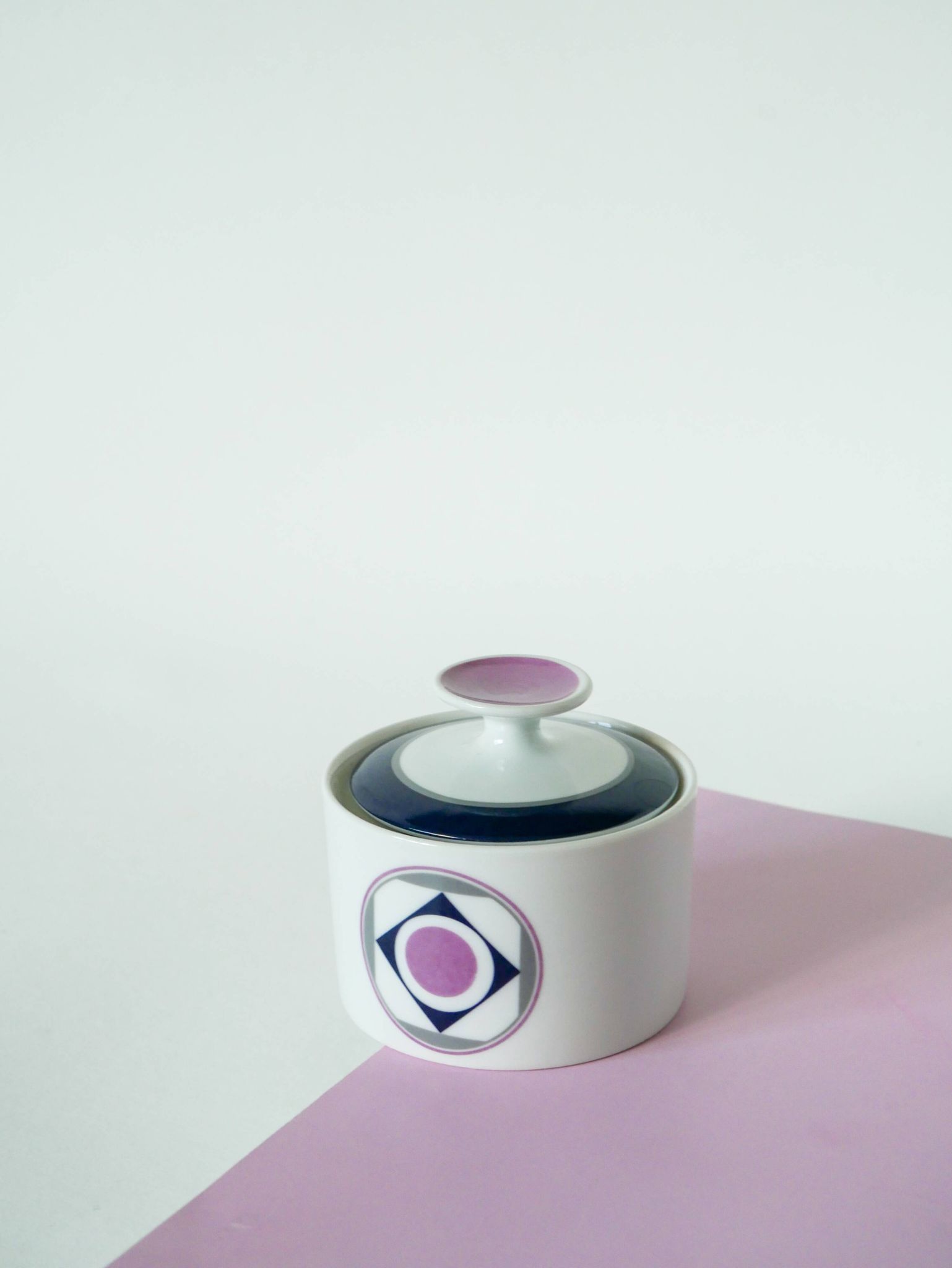 Set consisting of a teapot, sugar bowl and milk jug, Made in Germany, Colorful, Space Age, 1970