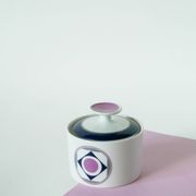 Set consisting of a teapot, sugar bowl and milk jug, Made in Germany, Colorful, Space Age, 1970