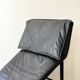 Scandinavian design chaise longue in black leather by Tord Björklund, Sweden 1970.