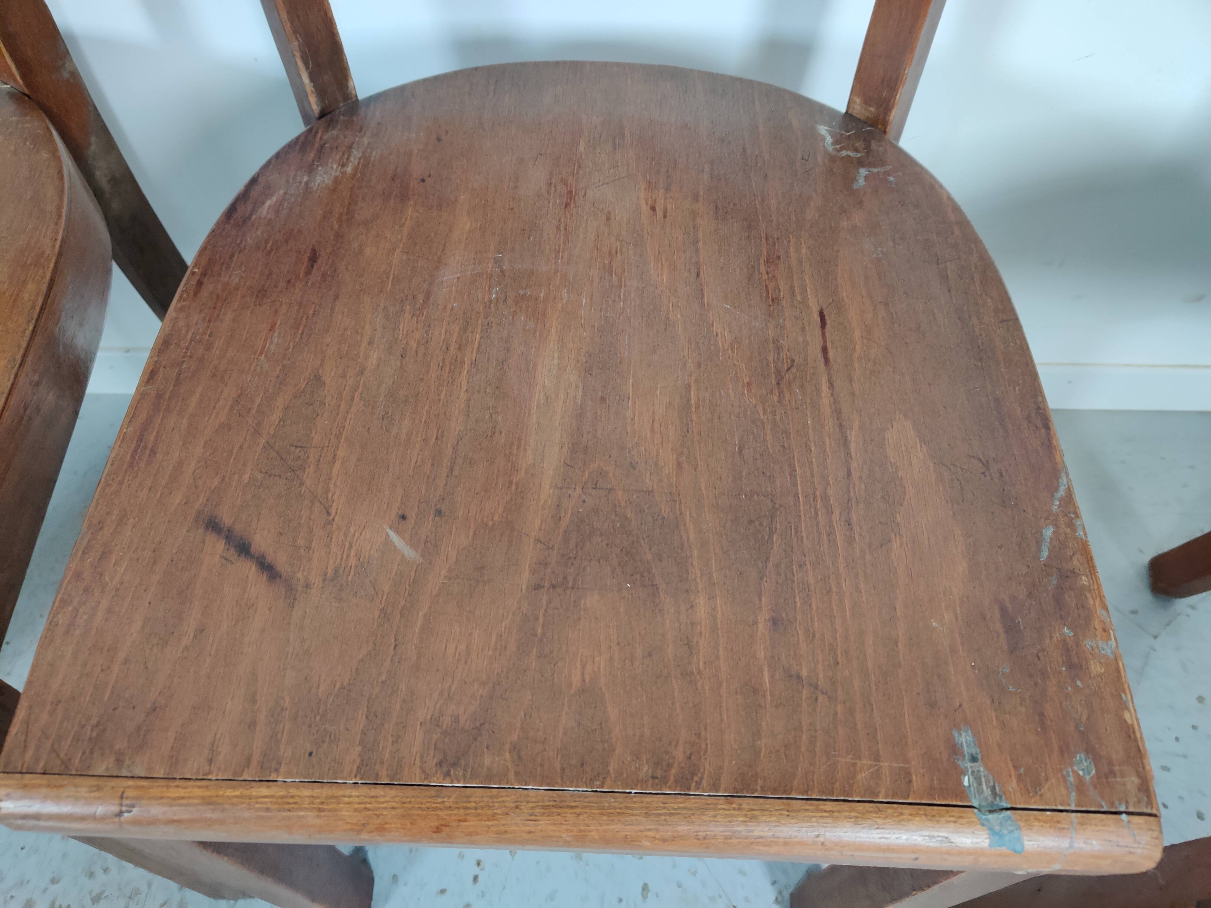 6 vintage bistro chairs, 50s/60s