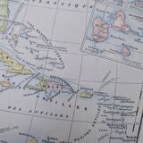 United States and West Indies, Vintage Map, 1895, Authentic.