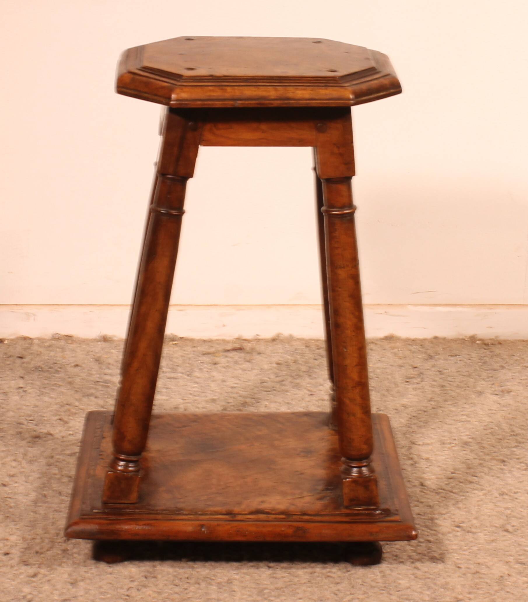 Henri II walnut stool, early 17th century