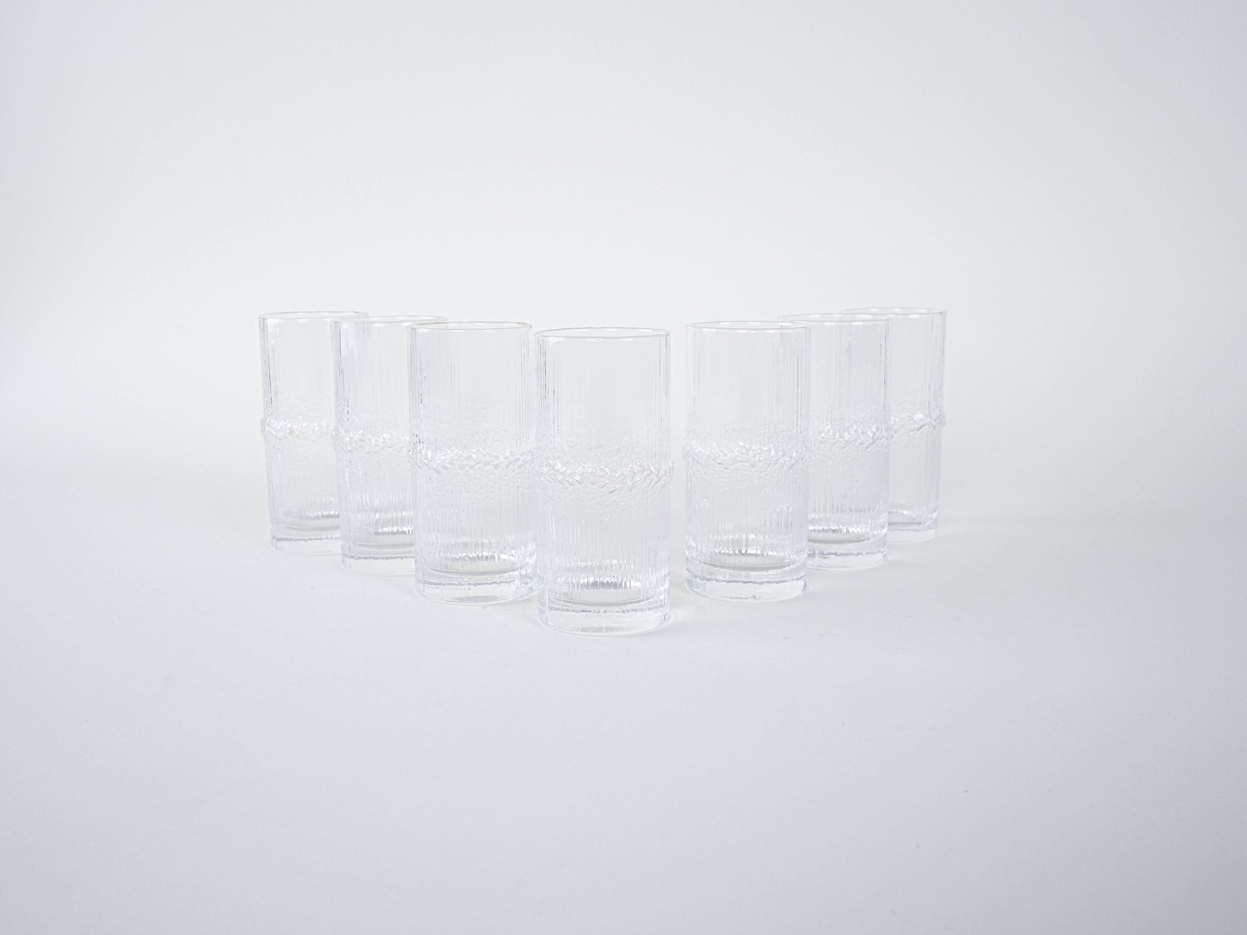 Set of Niva glasses, Finnish design, 1970s, designer: Tapio Wirkkala, manuf