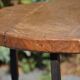 Unusual modular coffee table in oak and wrought iron.