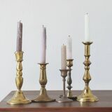 Vintage Brass Candlesticks, 1960s, Set of 5