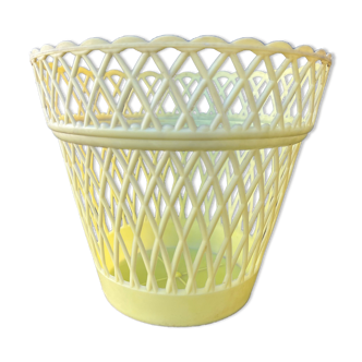 Yellow plastic pot cover 50s-60s