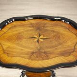 Oval Tea Table in Walnut and Veneer, 1870