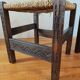 Pair of handcrafted stools from Friuli in carved wood, Italy, circa 1960.