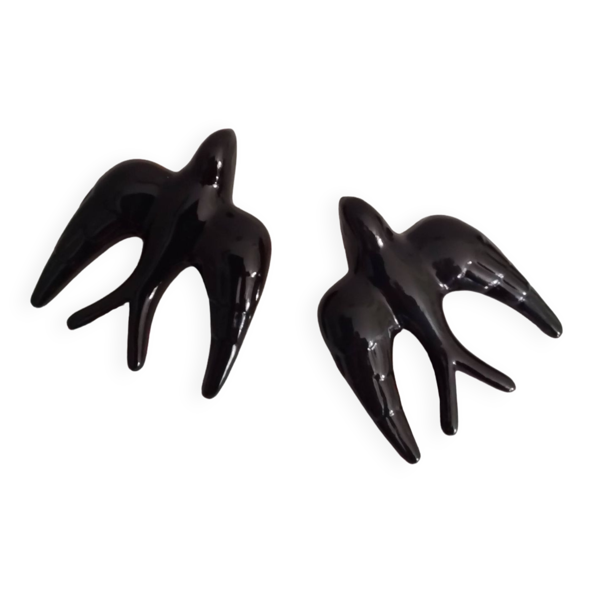 Set of two ceramic swallows