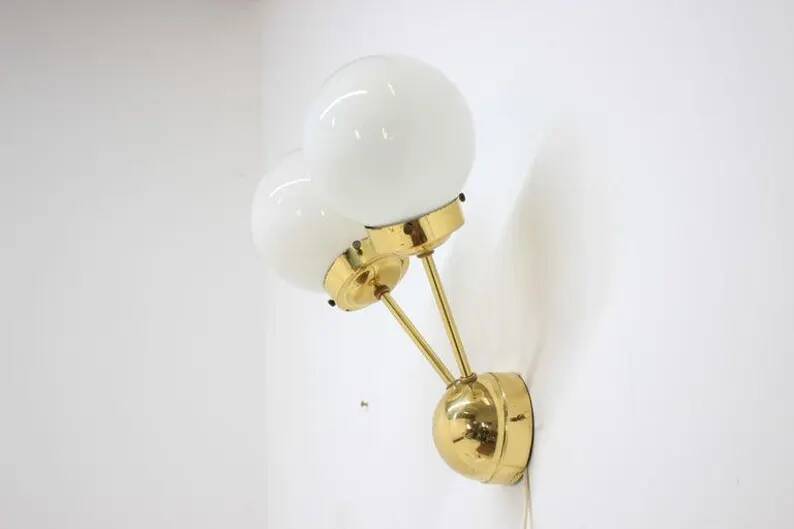 Space age sputnik brass wall lamps - 1970s, more pieces available