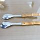 Bamboo handle salad servers from the 60s