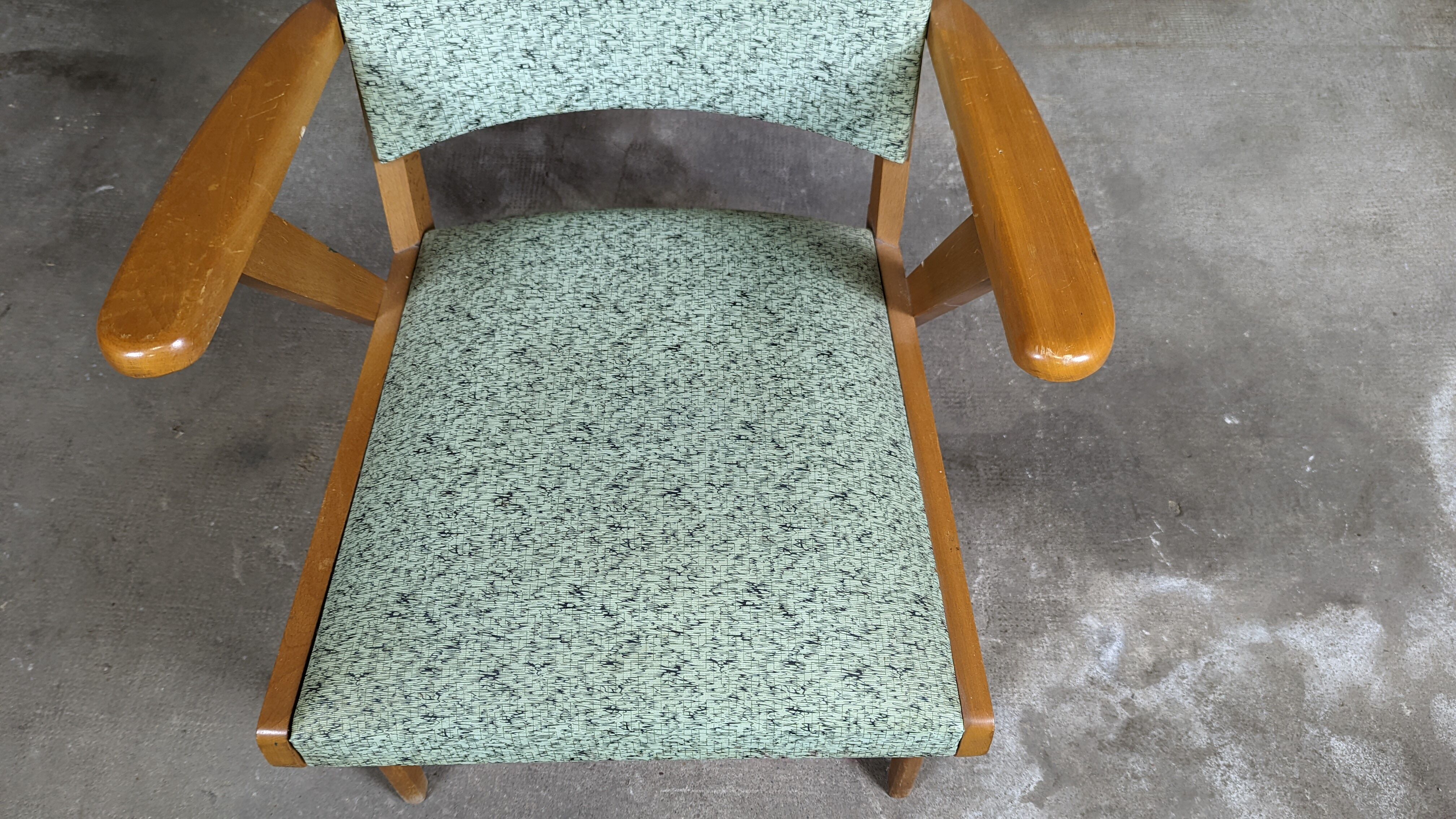 Scandinavian compass foot armchair