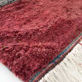 Moroccan Berber carpet Boujaad unbleached with colored flats 243x142cm