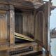 Large buffet with 2 bodies in Renaissance style made of solid walnut.