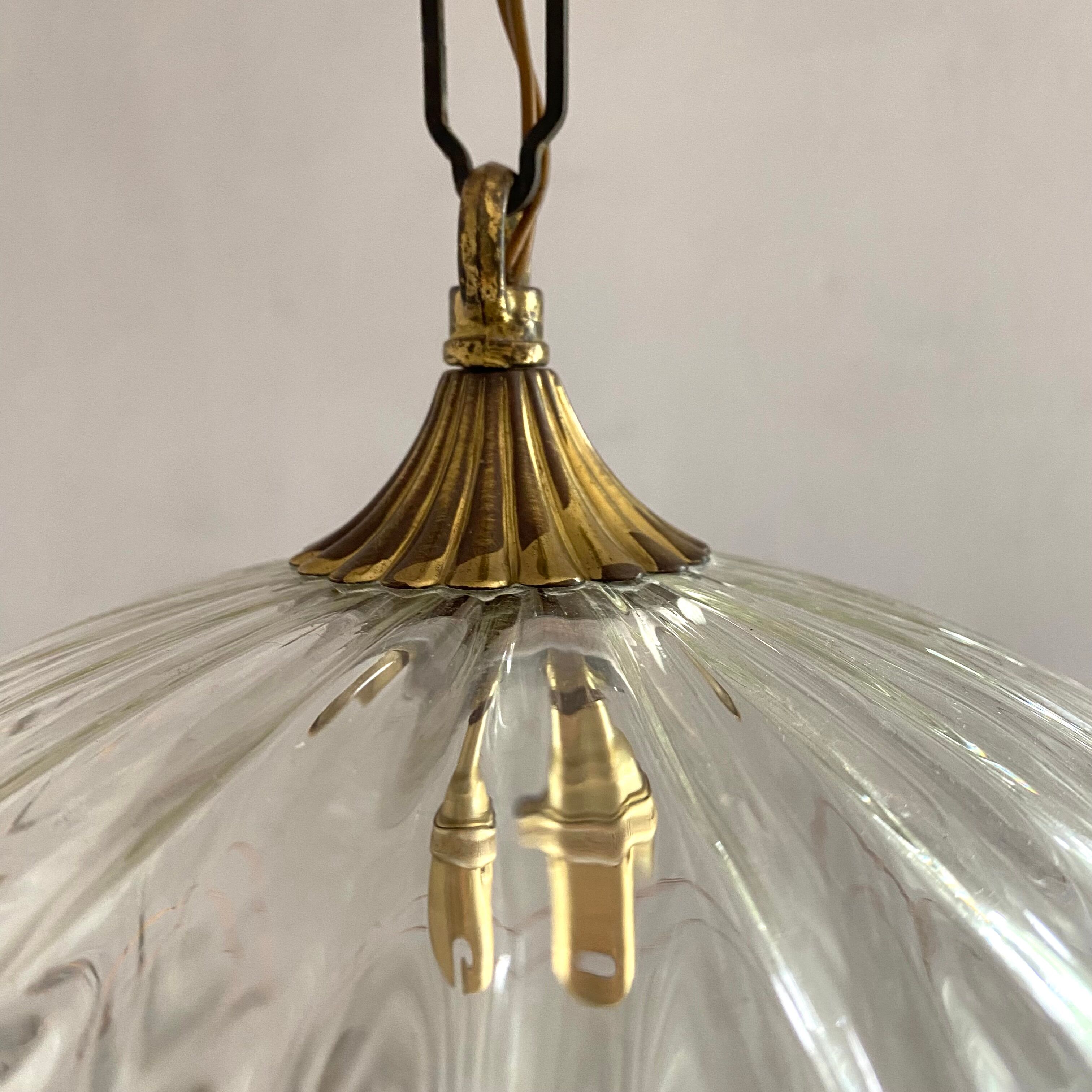 Suspension in glass and gilded metal 60s