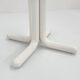 135 cm dining table with thick rounded white wooden legs and glass top, 1980
