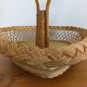 Fruit basket or tray in vintage wicker rattan