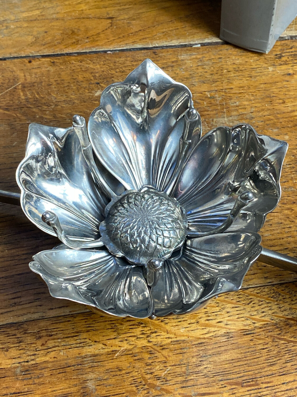 Flower candle holders, lotus ashtray with removable petals, 1960s.