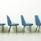 Set of 4 italian dining chairs with brass feet, 1950s
