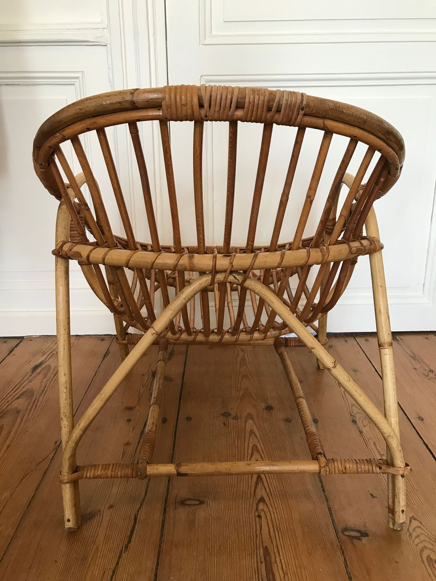 Armchair basket adult rattan year 50