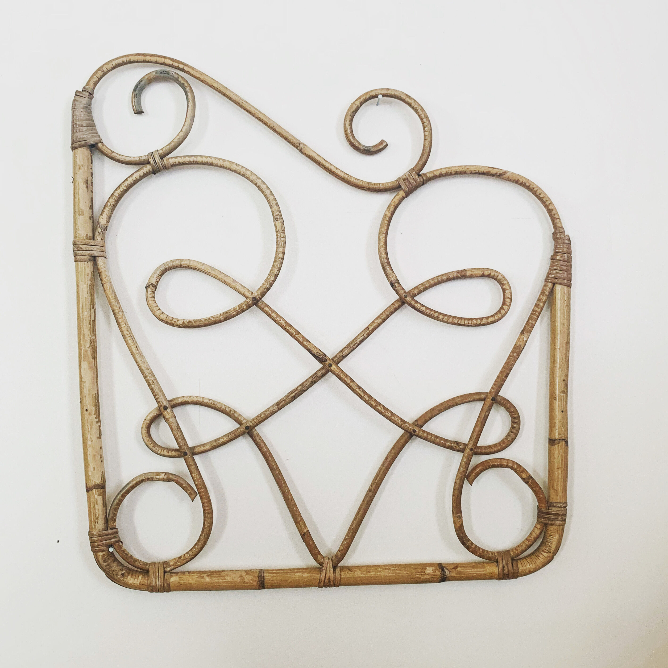 Vintage rattan headboard