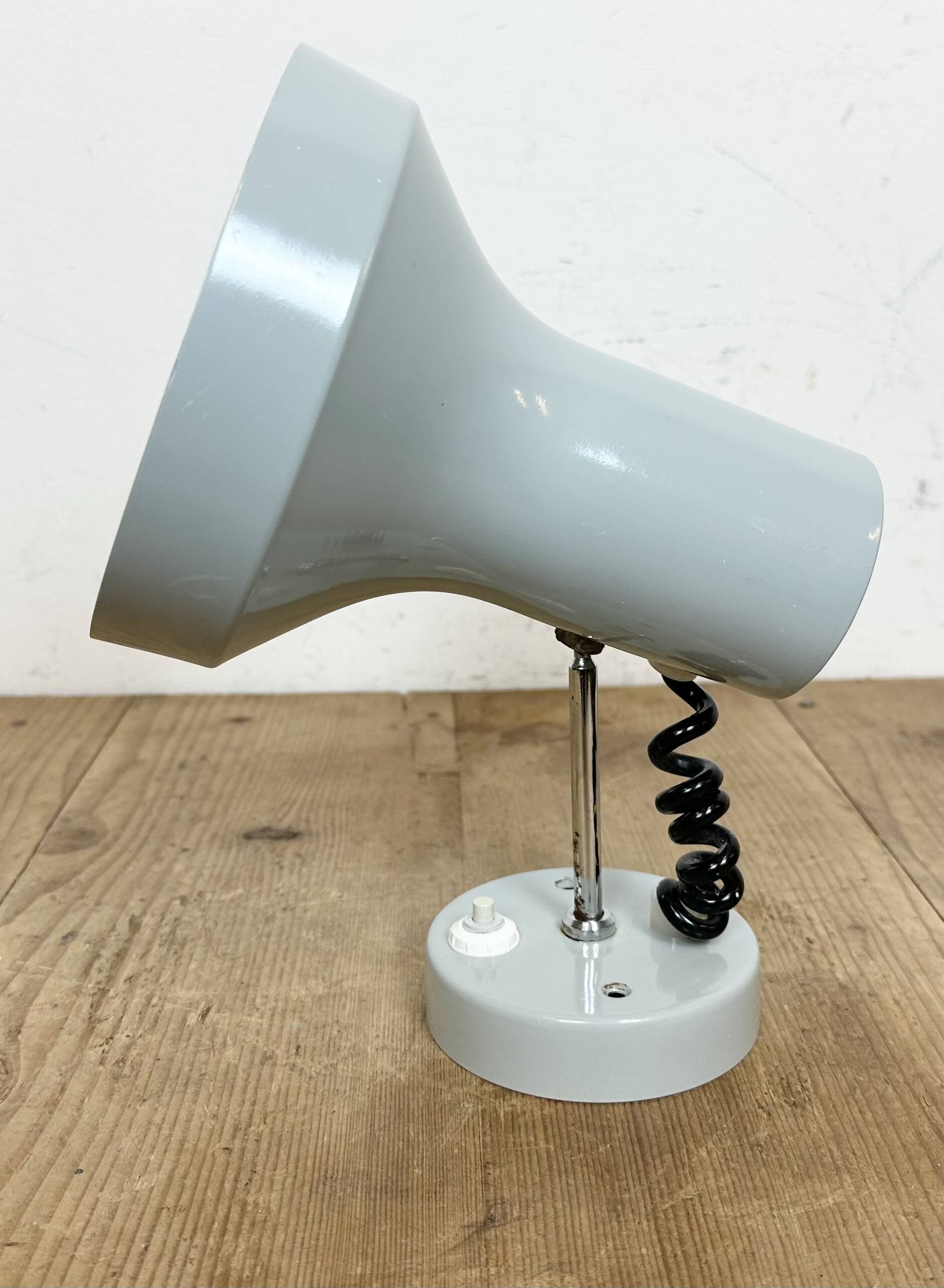 Vintage Grey Metal Wall Lamp by Josef Hurka for Napako, 1970s