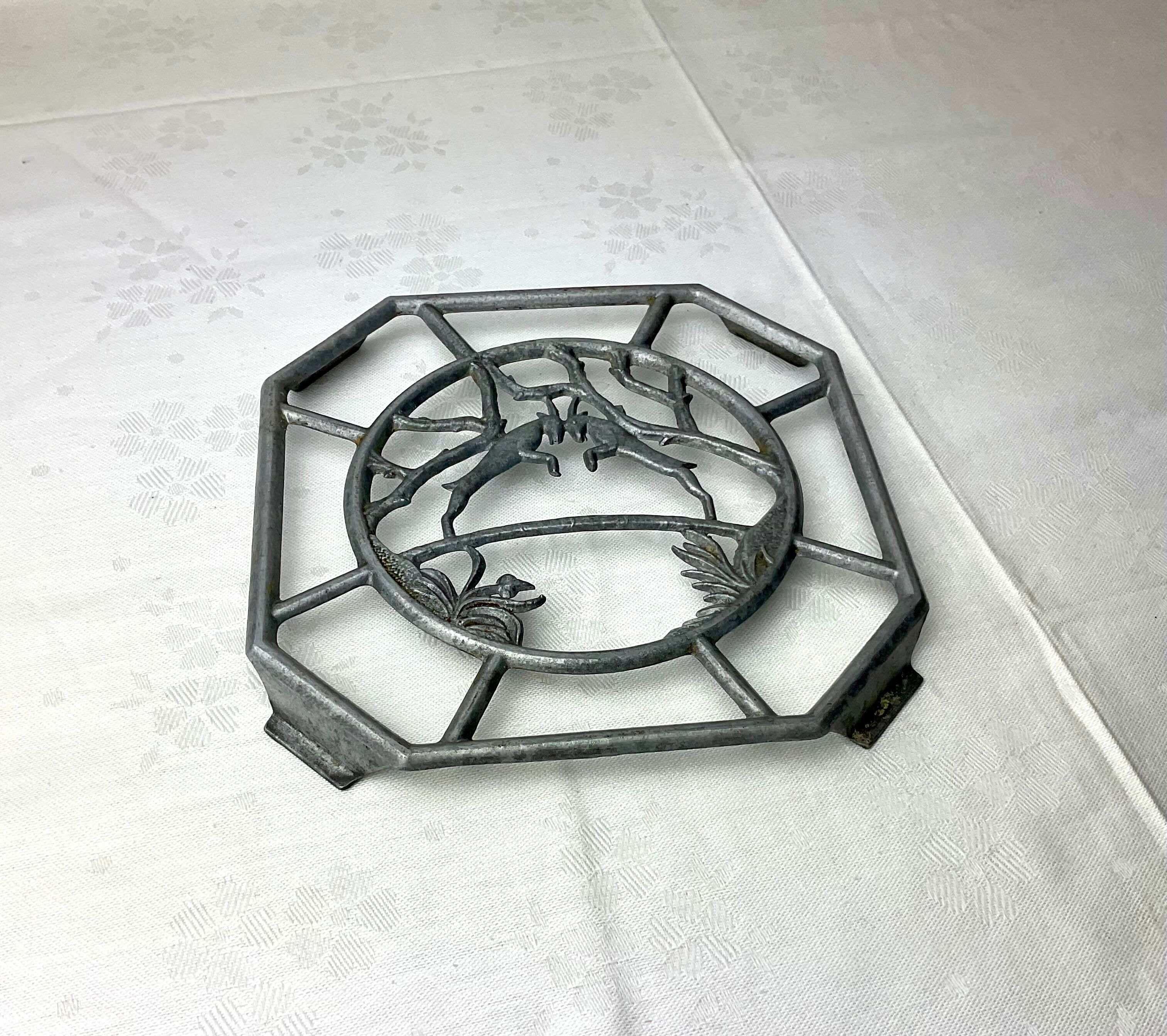 Sous plat en aluminium décor animalier
