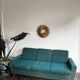 Mid-century sofa, three-seater in turquoise shade