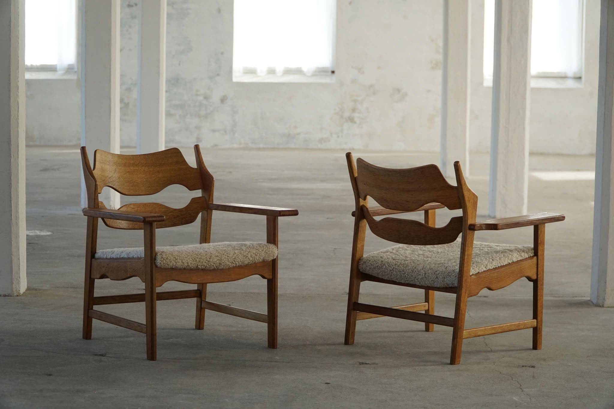 Henning Kjærnulf, Lounge Chairs "Razorblade", Danish design from the mid-century, 1960s.