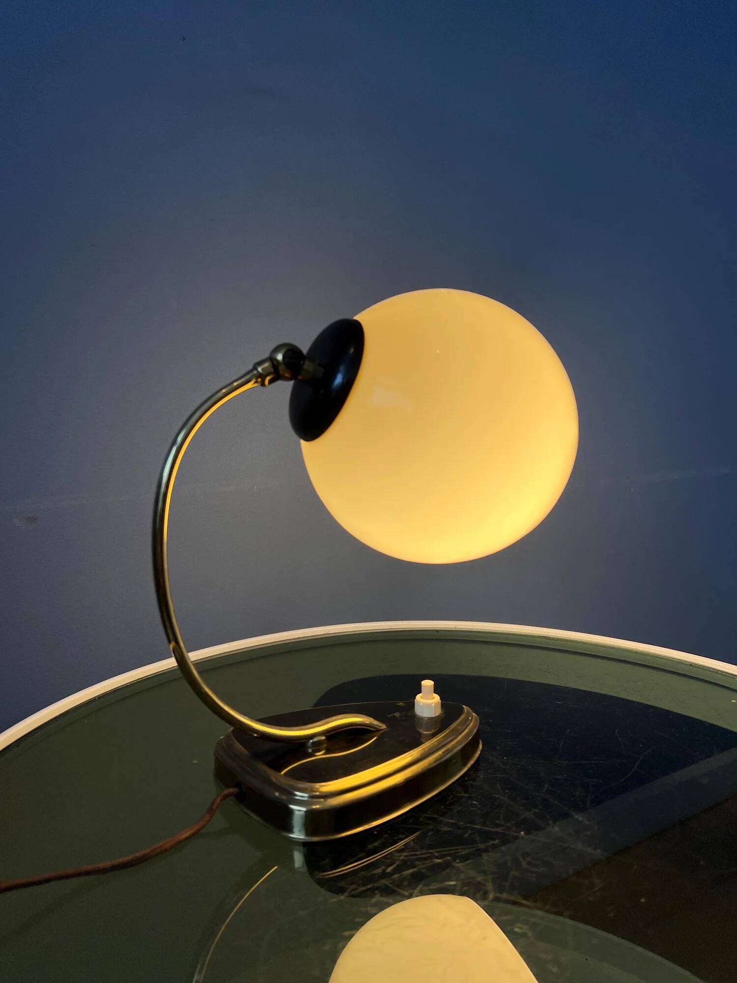 Mid-century art deco style opaline glass wall sconce or desk lamp