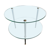 Tripod coffee table double tops vintage 10960